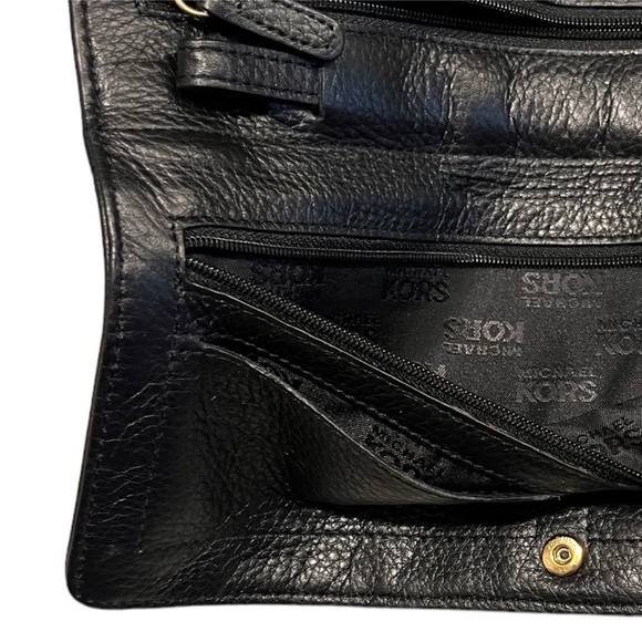 Michael Kors Black Clutch with Gold Logo - Picture 10 of 12